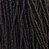 13/0 Charlotte Cut Preciosa (Czech) Bead Opaque Black Strung